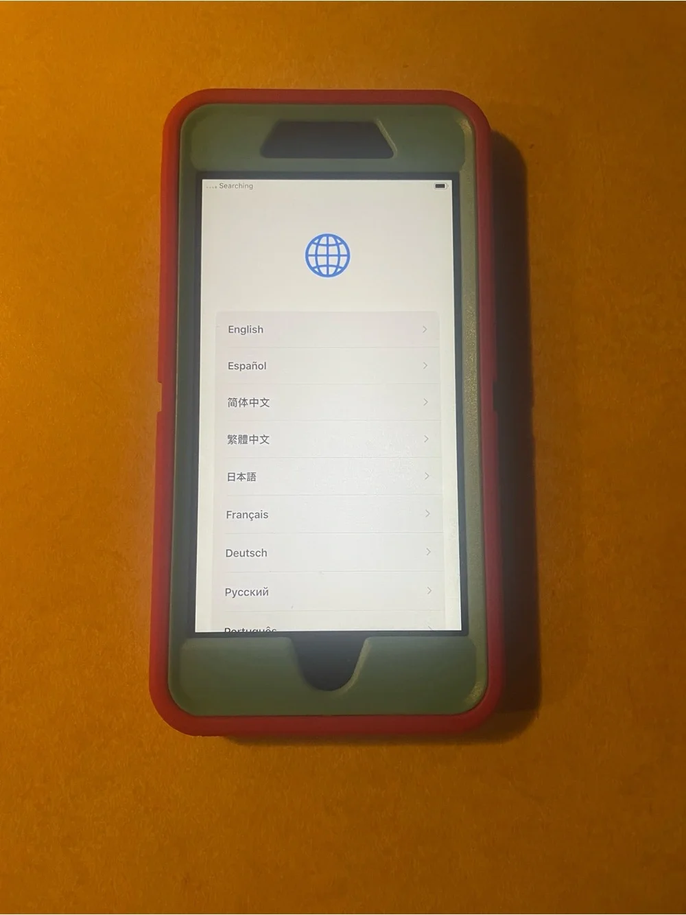 Apple IPhone 7 Plus with Pink and Teal Protective Phone Case with Front Frame.